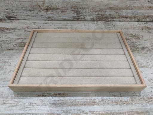 [0091023] 戒子展示盒 Bandeja Expositora de Anillos Madera Con Lino 50Und/caja