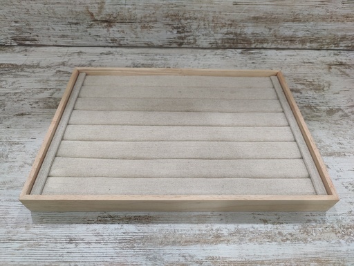 [0091023] Wooden Ring Display Tray with Linen 50 units/box