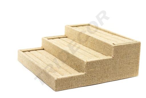 [009235] 3 层米色亚麻戒指展示 Expositor para Anillos A 3 Alturas Lino Beige 20/caja