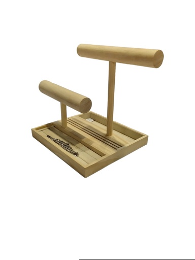 [0091041] Linen Wood Display Stand with 2 Holders for Bracelets and Rings