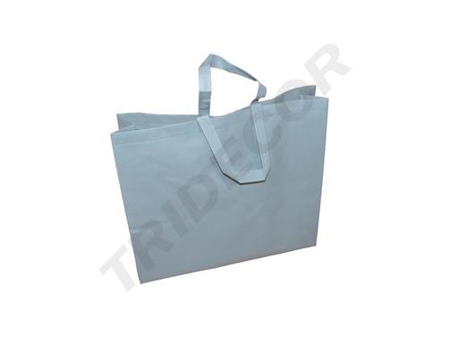 [010377] Bolsa de Tela 100G con Asa Larga, Color Gris, 35X45+12cm, 25 unidades/Paquete, 16 unidades/caja