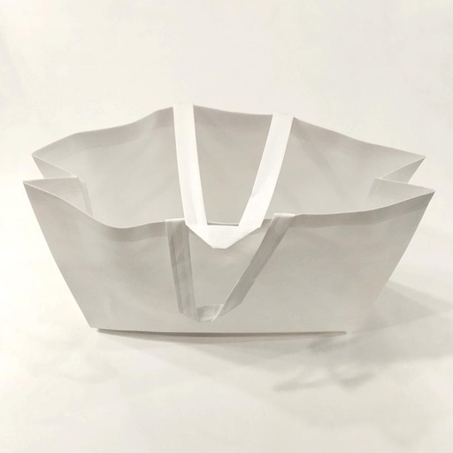 [010506] Bolsa De Tela 70G Con Asa Larga Color Blanco 35X25+12Cm 25 Unidades/Paquete