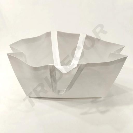 [010506] Sac en tissu 70g avec poignée longue couleur blanche 35X25+12cm 25 unités/paquet