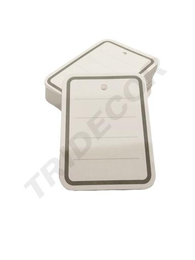 [0141007] Étiquettes de prix blanches avec bordure grise 500 pièces 4,8 x 6,6