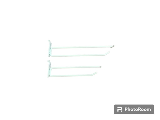 [001053] White Double Hooks with Price Holder for 25cm Aluminum Slat