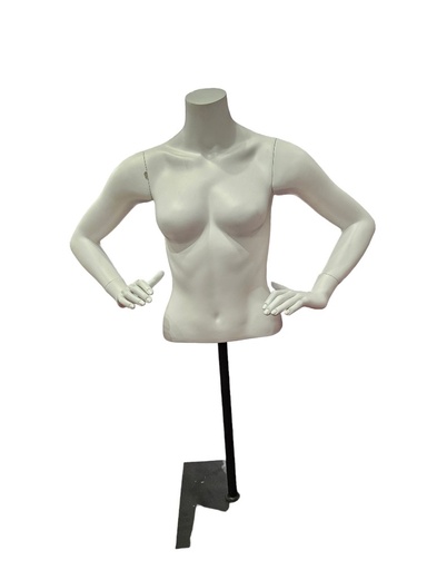 [040748] Maniquí Mujer Blanca Mate Con Soporte De Base