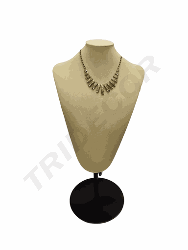 [009552] Expositor Collares De Lino Con Base Soporte Color Vainilla