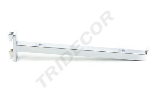 [002099] 双鱼尾电镀方管玻璃支架 Soporte de Cristal Cuadradob y Recto para Cremallera 25.5cm 50/caja