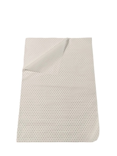 [014917PL] Papel de Seda com Fundo Branco e Ponto Prateado 100/Pct 62X86cm