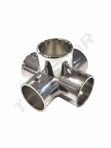 [006040] 25mm 圆管5出口电镀接头 Conector Tubo Con 5Salidas Simples Cromado Tubo 25mm 
