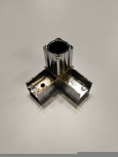 [006081] Square Tube Union With 2 Chromed Directions Tube 25X25mm