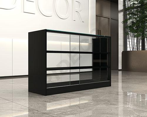 [0270013/150] Bancone Vetrina 150X50X90 cm Bianco/Nero