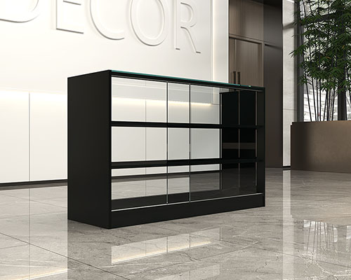 [0270013/150] Bancone Vetrina 150X50X90 cm Bianco/Nero