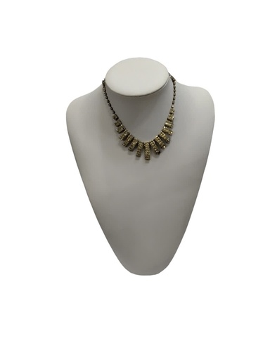 [009169] white leatherette necklace display