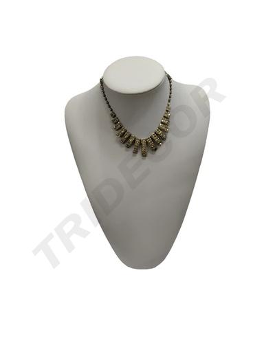 [009169] white leatherette necklace display