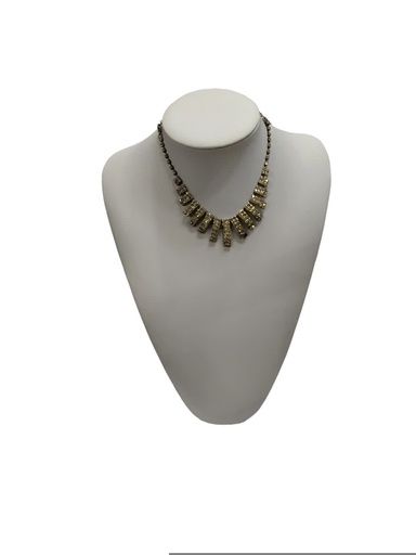 [009168] white leatherette necklace display