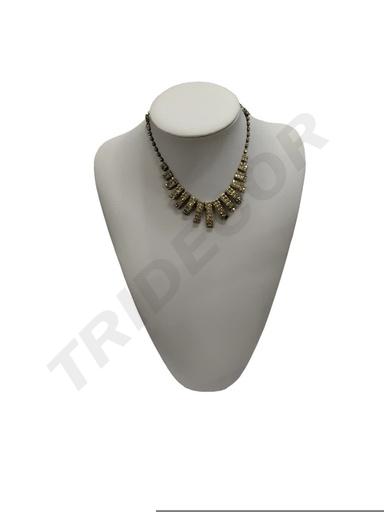 [009168] white leatherette necklace display