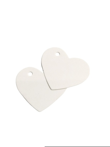 [0141025BL] Etiquetas Colgantes En Forma De Corazón. Blanco Pequeñas 4.5X3.5Cm 100/Paquete