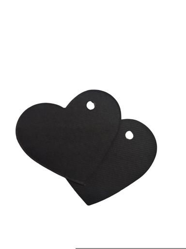 [0141025NG] Etiquetas Colgantes En Forma De Corazón. Negro Pequeñas 4.5X3.5Cm 100/Paquete