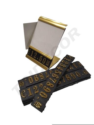 [014862] Porta precios Oro con numeros 10UND