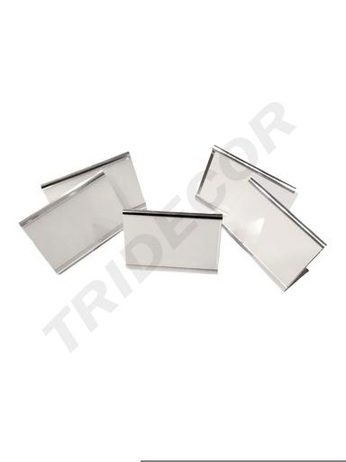 [014881] Porta Precios Plata 8.5*6.5 20Und.