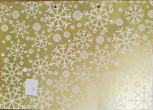 [014177] Papel de regalo Fondo Dorado Copos Blancos 31cm 2Kg