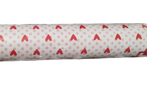 [014176NV] Bobina de Papel Regalo Corazones Rojos 62 cm