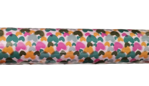 [014176] Bobina de Papel Regalo Estampado Corazones De Colores 62 cm