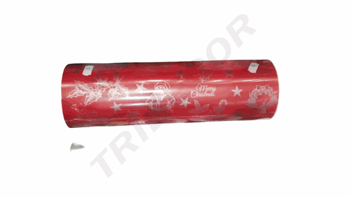 [014177] Papel de Regalo Motivo Navideño Rojo Y Plata 31cm 2Kg