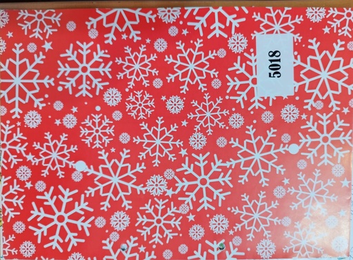 [014177] Papel de Regalo Rojo Con Copos Blancos 31cm 2 kg