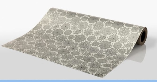 [014176m] Papel de Regalo Mandalas Plateadas 4kg 62 cm