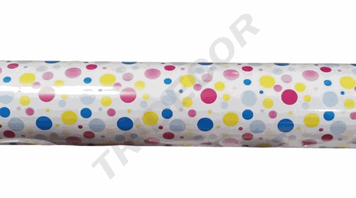 [014176] Papel de Regalo Con Topos De Colores 62cm