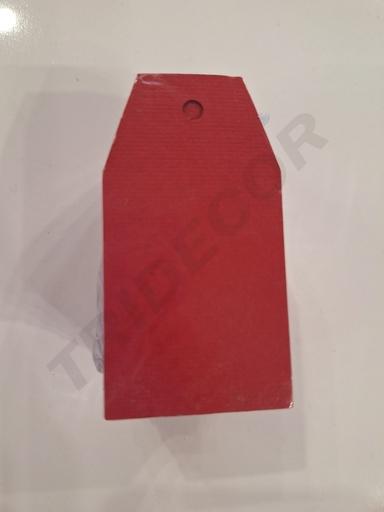[60141032RJ] Etiquetas Troquelada En Pico Rojo Lisa 3.5X6.5cm 100/Paq