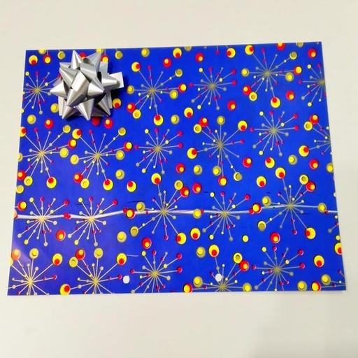 Papel de embrulho impresso 31 cm com fundo azul escuro