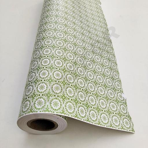 [014176] Papel de embrulho com borda verde 62 cm