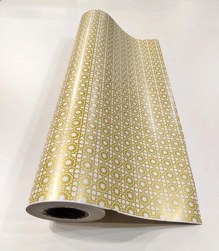 [014176] Papel de embrulho impresso a ouro 62 cm