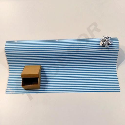 [014176] Carta da regalo a righe blu 62 cm