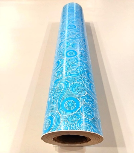 [014176] Papel De Envoltura Espiral Azul 62 Cm