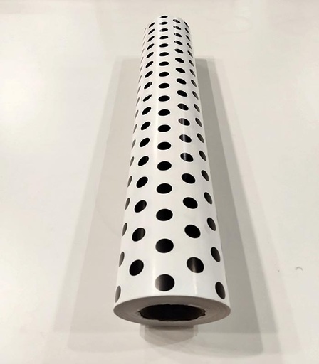 [014176] 62 cm White Gift Wrap Rolls with Black Dots