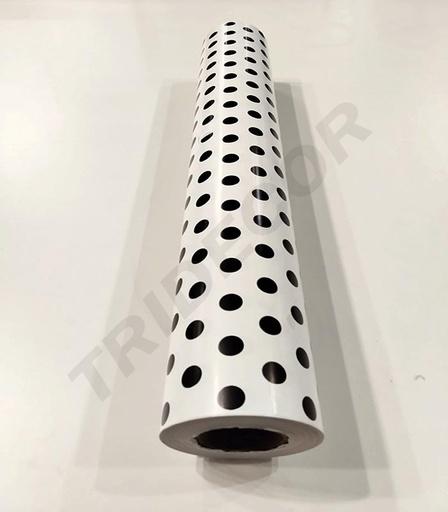 [014176] Rouleaux de papier cadeau blancs de 62 cm avec points noirs