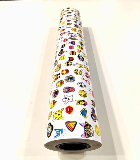 [014176] Papel de embrulho com padrões de emoji 62 cm