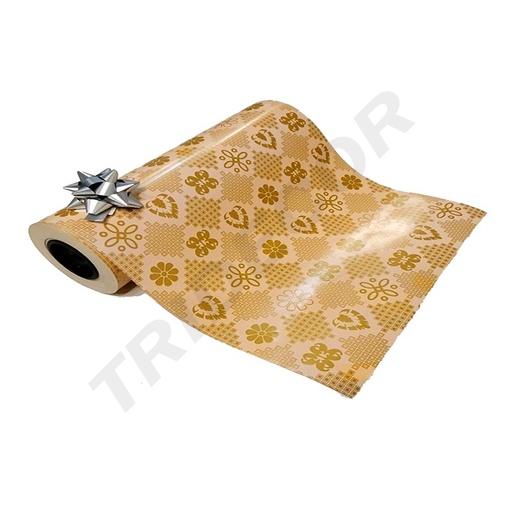 [014177] Papel De Regalo, 31Cm, Cenefa Dorada