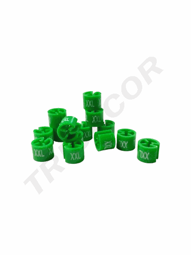 [005113-VD] Clips identificador de tallas para perchas Talla XXL Verde 500und