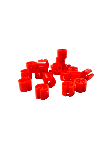 [005113-RJ] 衣架尺码粒Clips identificador de tallas para perchas L Rojo 500u