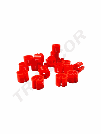 [005113-RJ] Clips identificador de tallas para perchas Talla L Rojo 500Und