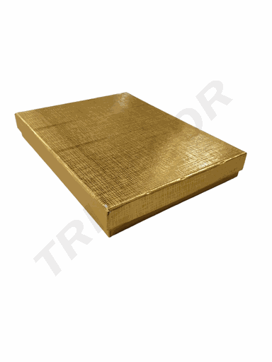 [010385.1] Caja Para Joyeria Color Oro, 16x12x3Cm 4 Unidades