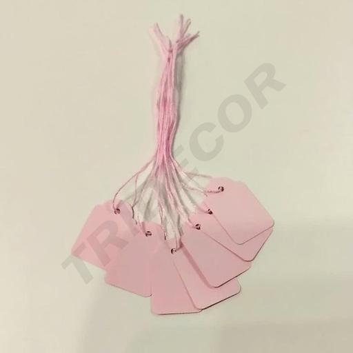 [014318] Etiquetas Rectangular De Hilo Color Rosa Ref 12930 100U/Paq
