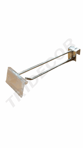 [001526] Ganchos Doble Con Portaprecio Para El Tubo Rectangular 20Cm 6Mm