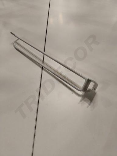 [001528] Gancio bianco con porta prezzo per tubo rettangolare 30Cm 6mm