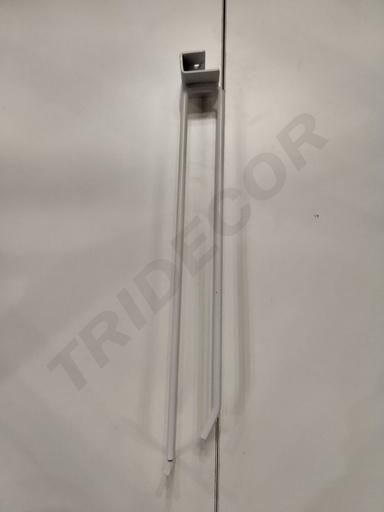 [001529] Gancio bianco con portaprezzo per tubo rettangolare 35 cm 6 mm